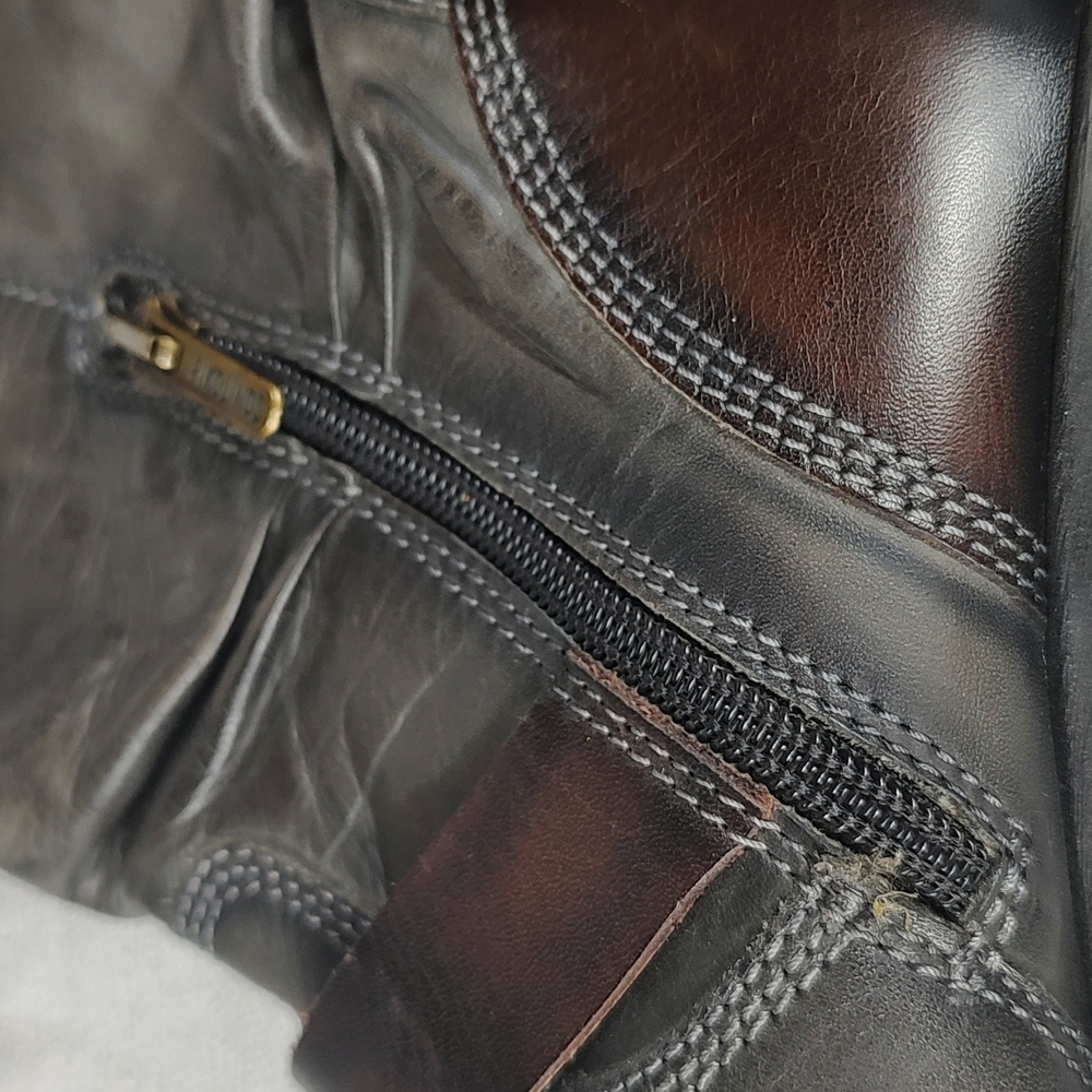 Pikolinos Tall Combat Boots Dark Gray Boots Brown Buckles Biker Boots Size EU 36 - Picture 10 of 10
